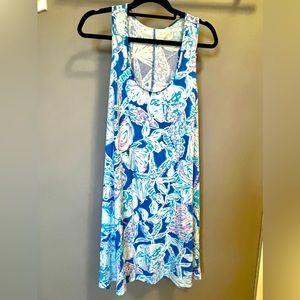 Lilli Pulitzer XL tank dress.  Blue, pink and white.